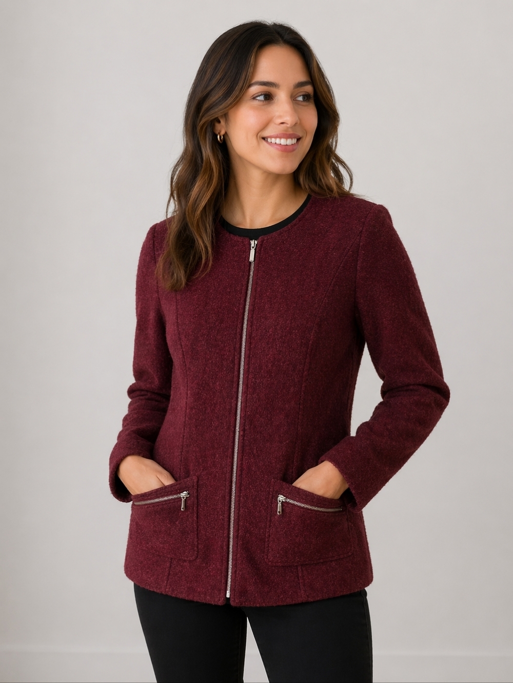 Le Grenier Burgundy Wool Blazer